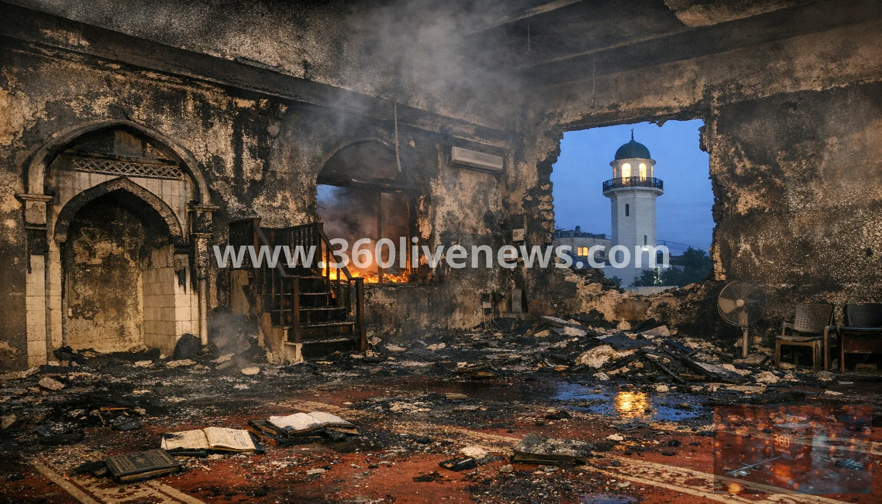 Mosque torched in Jiljilya, West Bank, in overnight attack