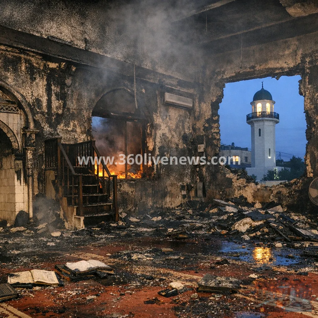 Mosque torched in Jiljilya, West Bank, in overnight attack