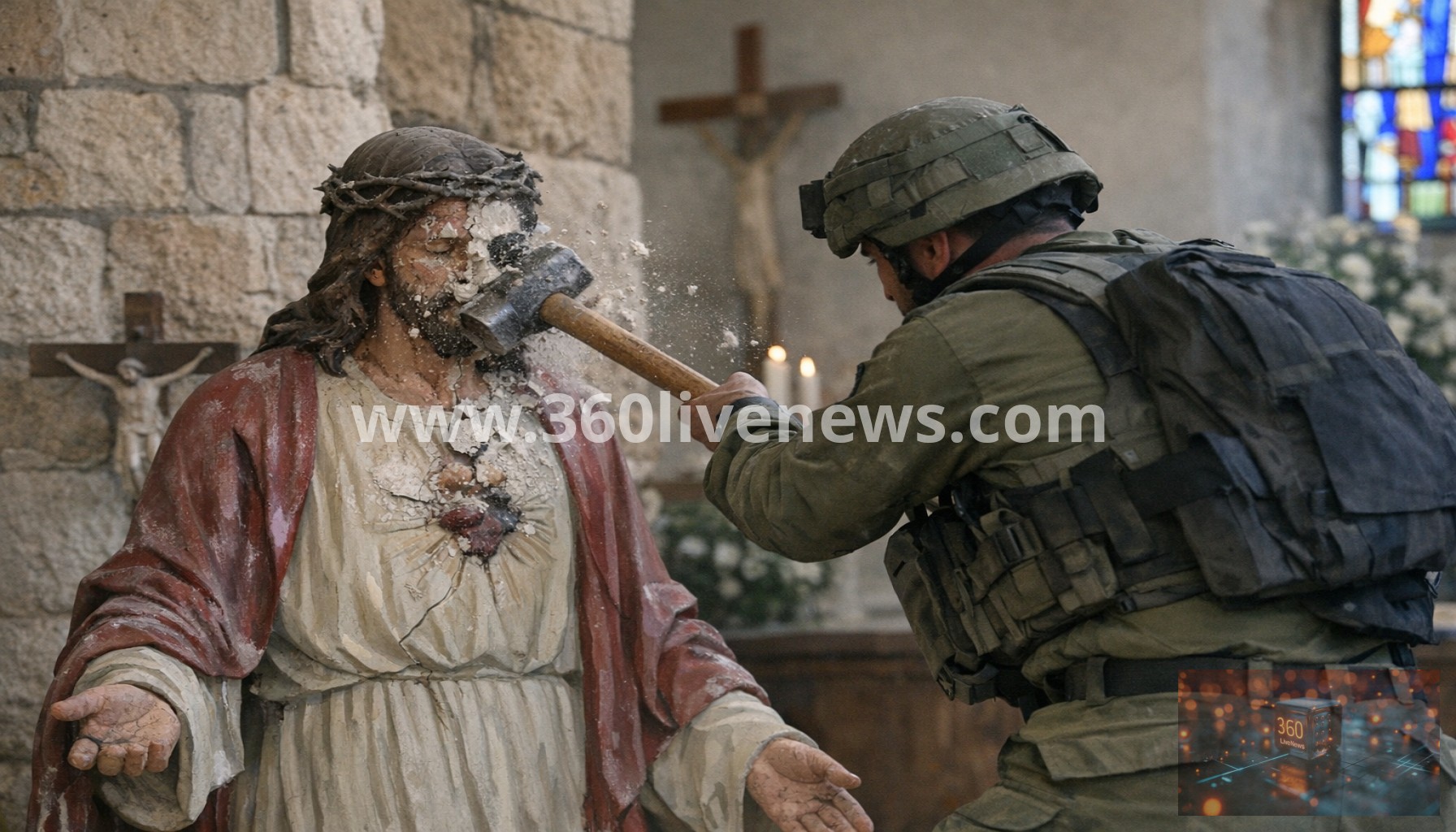 Israeli soldier damages Jesus statue in Lebanon, investigation underway