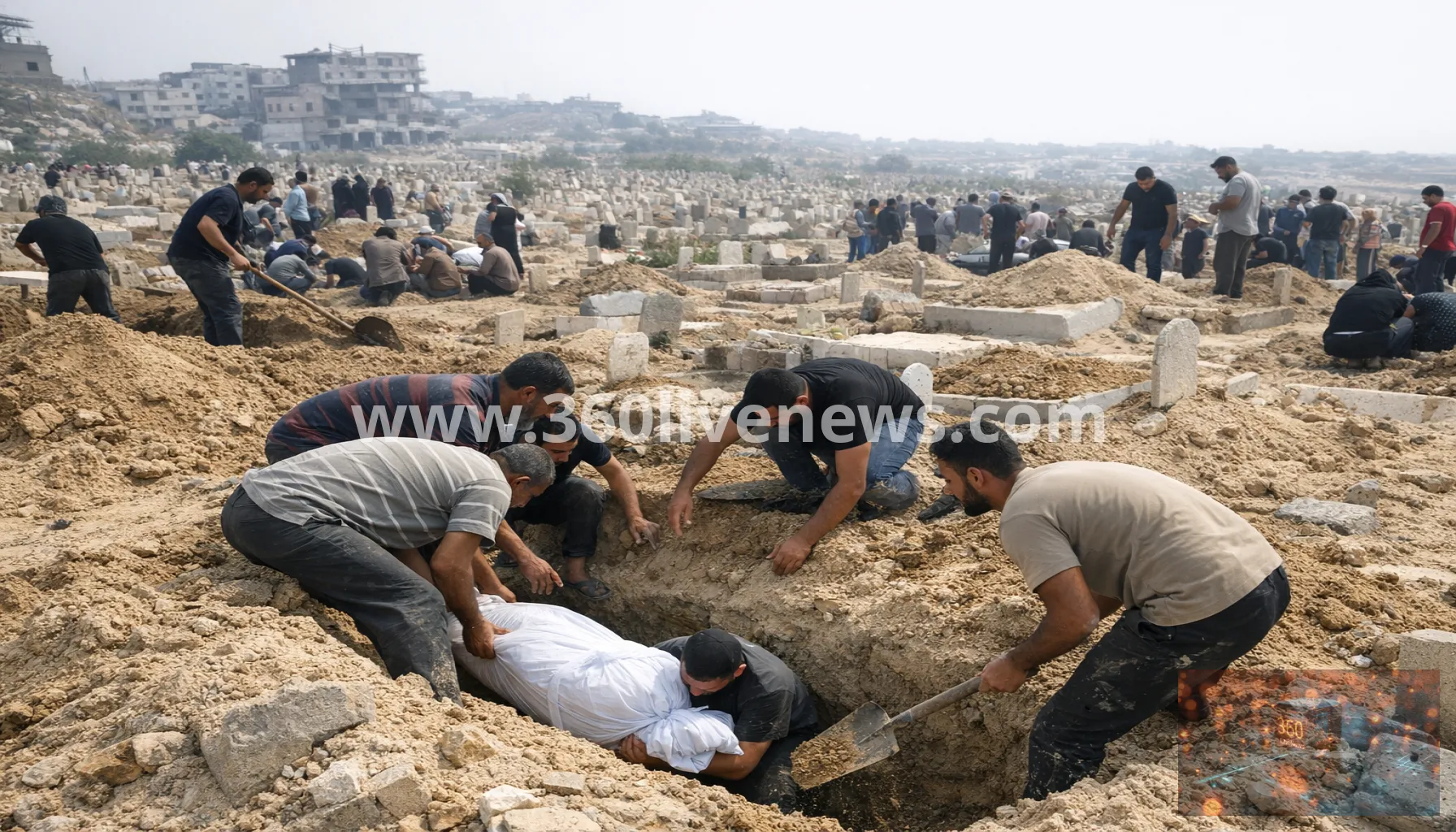 Gaza families struggle to bury the dead as cemeteries fill up amid war
