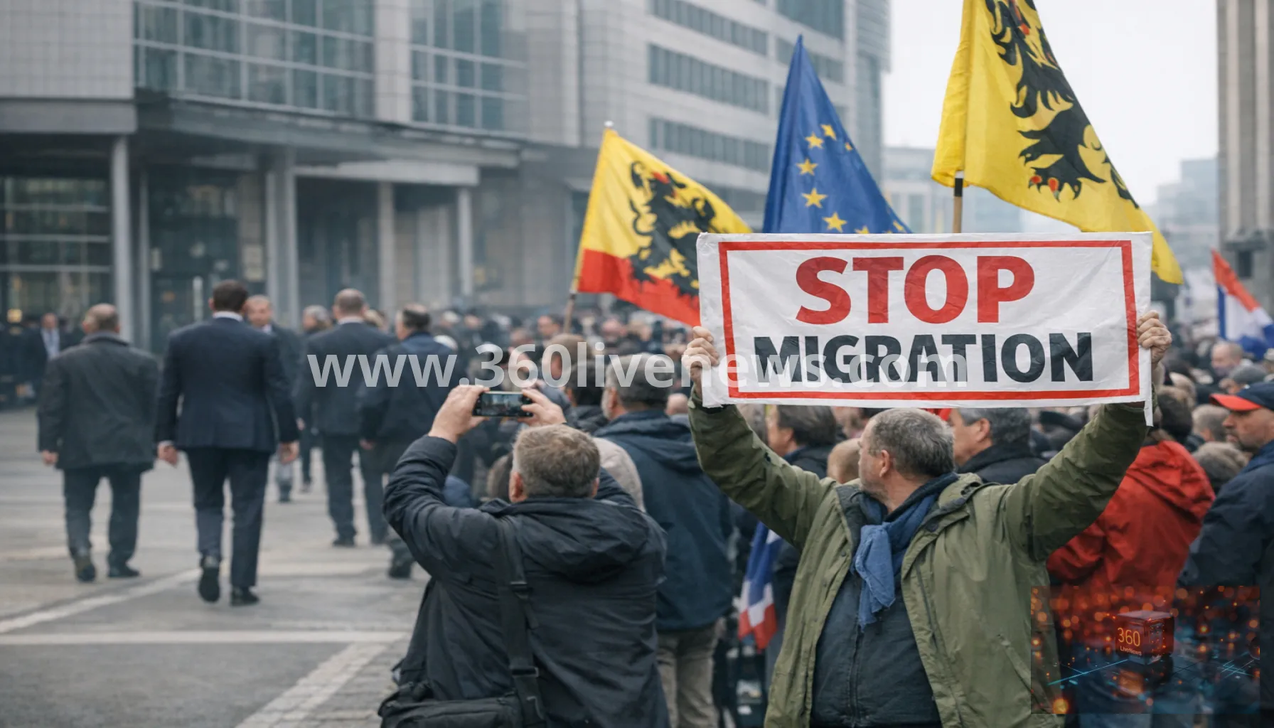 Jordan Bardella visit to Brussels draws protests over migration politics