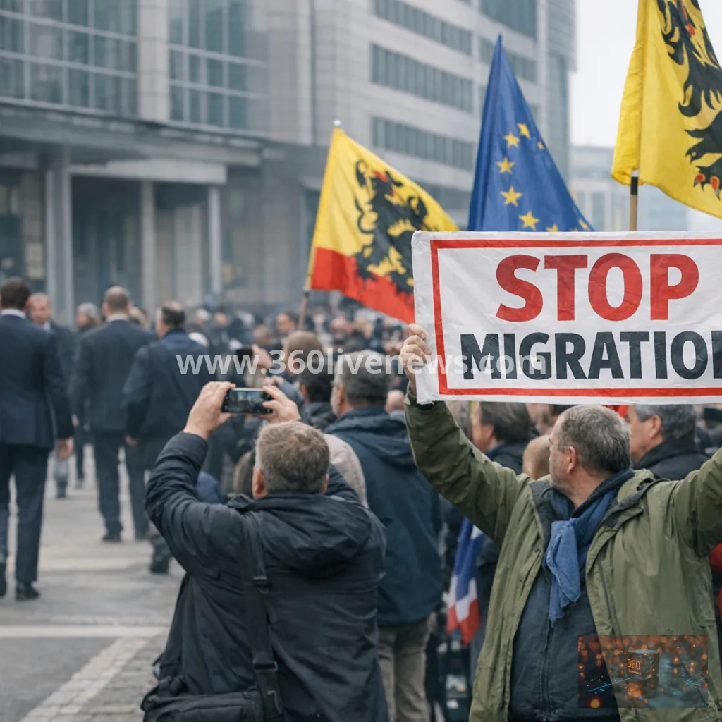 Jordan Bardella visit to Brussels draws protests over migration politics