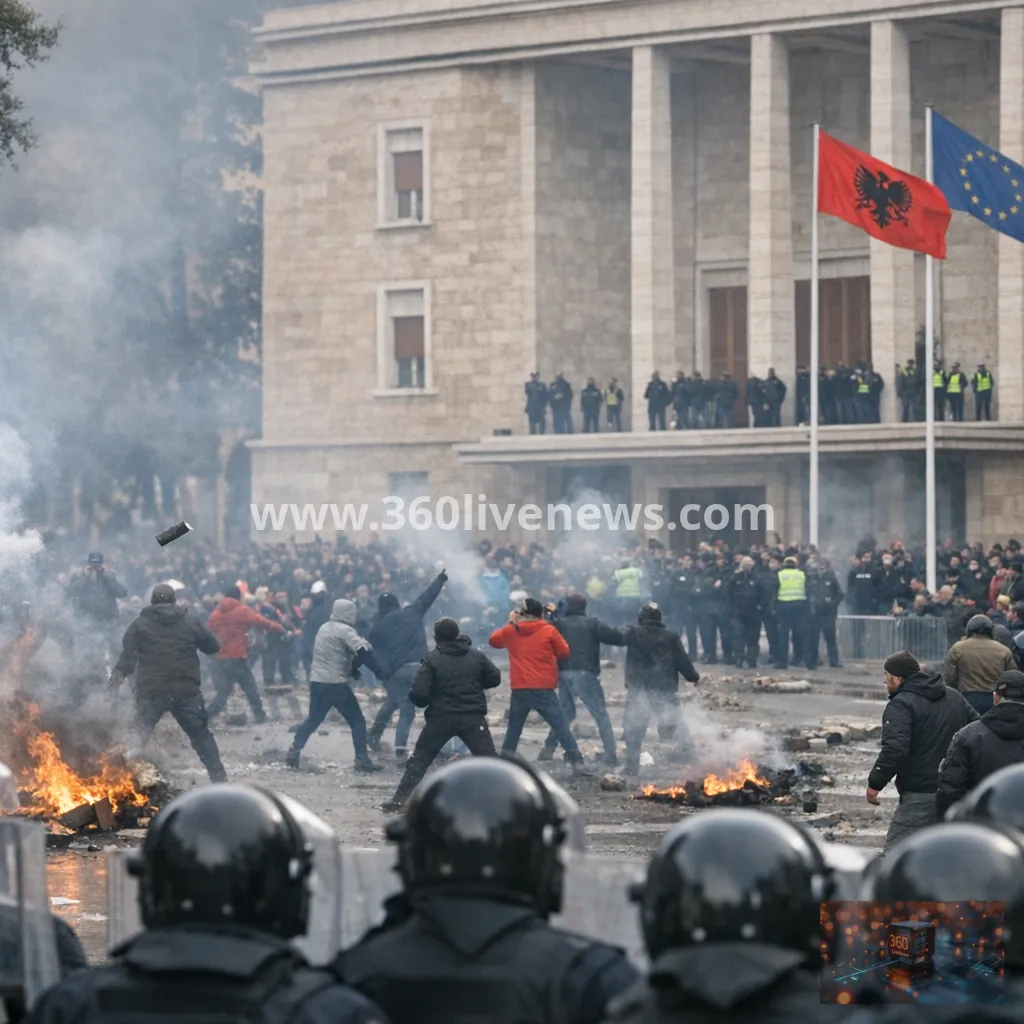 Albanian anti-government unrest enters sixth day amid fresh clashes in Tirana