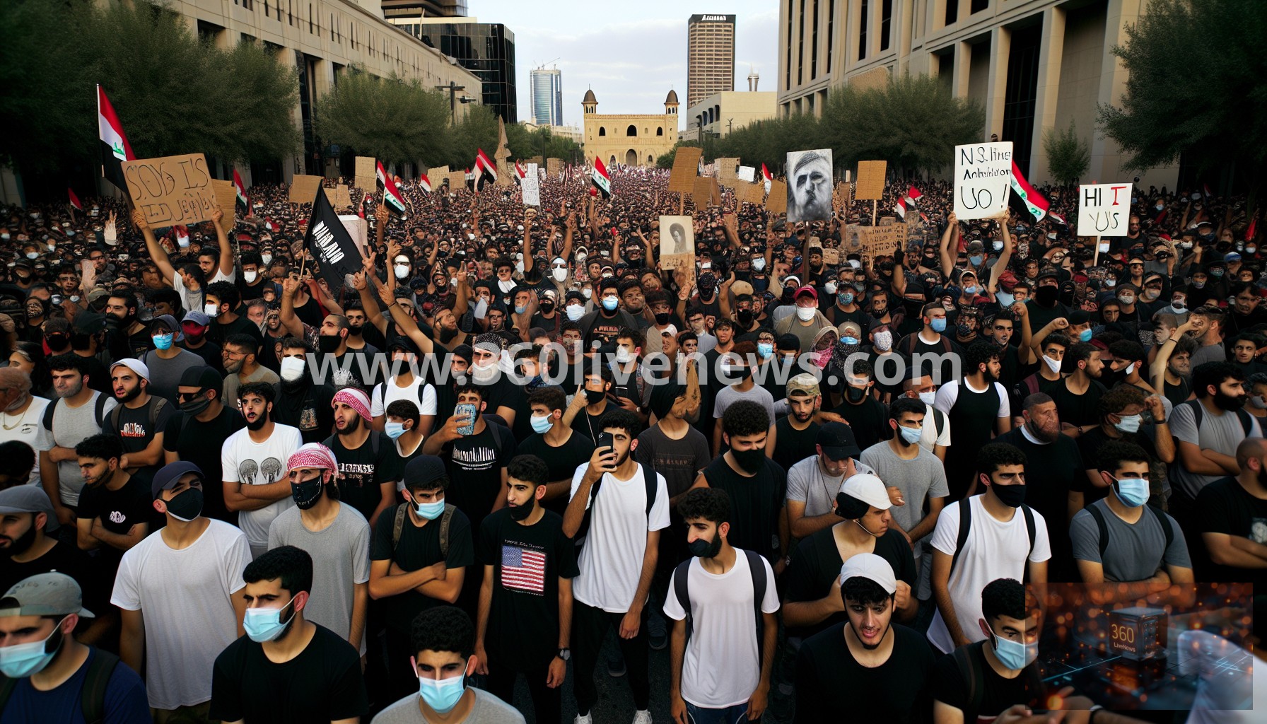 Thousands protest in Iraq against US and Israeli actions amid rising regional tensions involving Iran