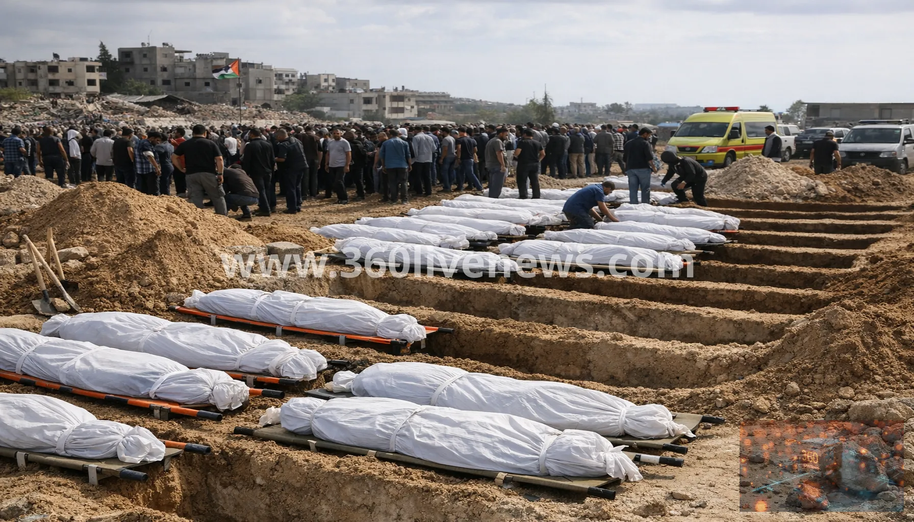 Gaza prepares burial of remains of 105 people killed in 2023 Israeli strike