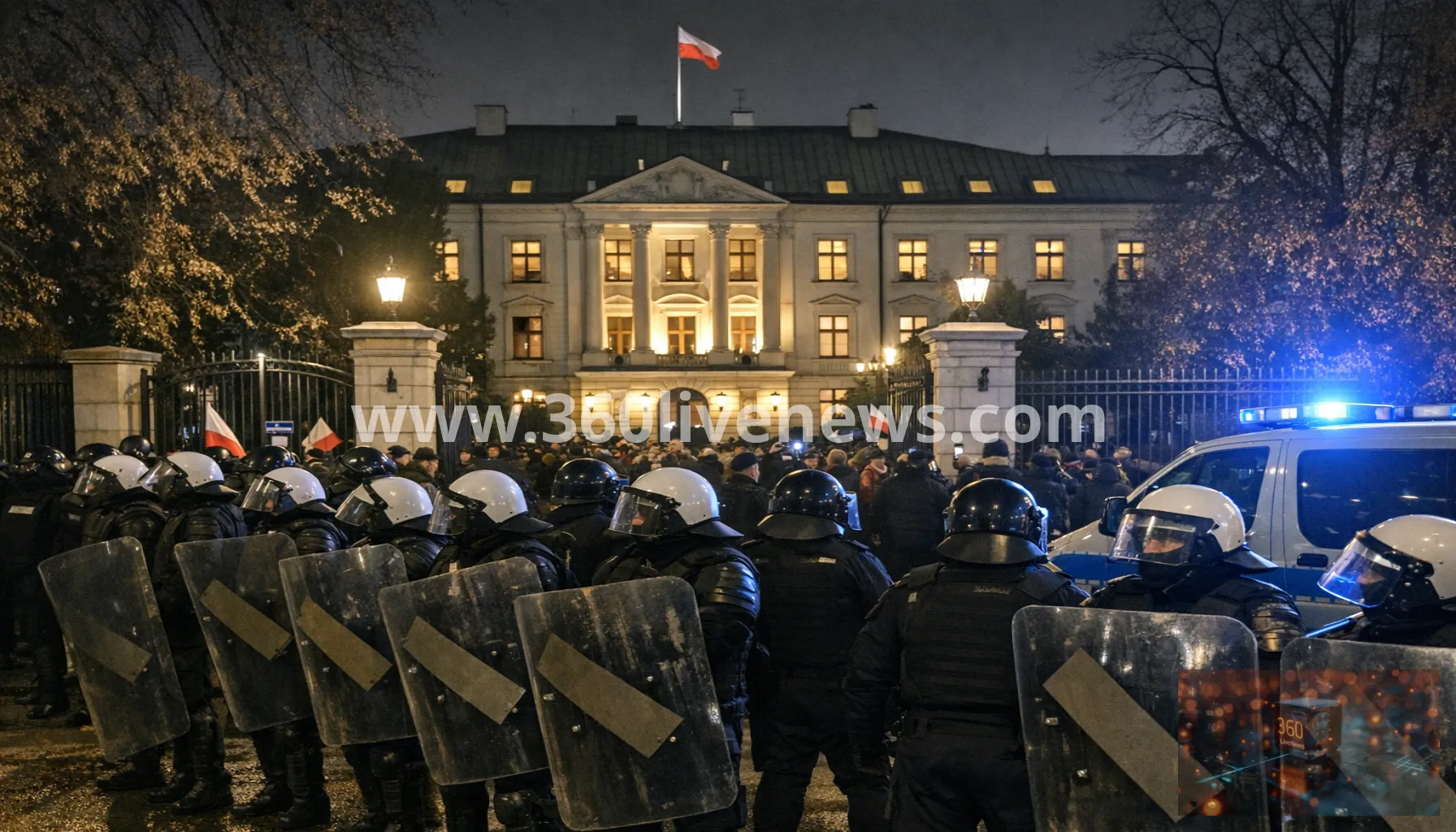 Riot police deployed amid Poland constitutional court standoff in Warsaw