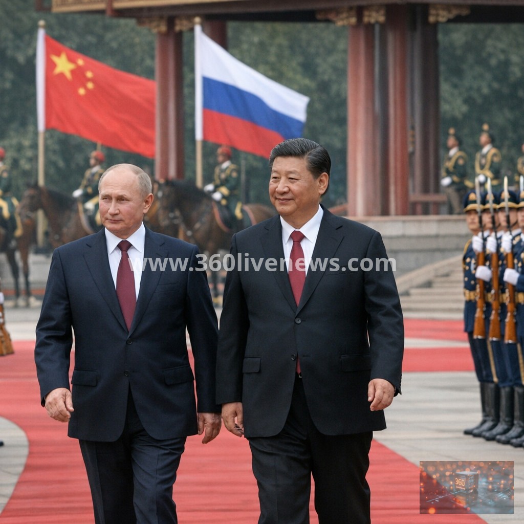 Xi Jinping hosts Vladimir Putin in Beijing state ceremony