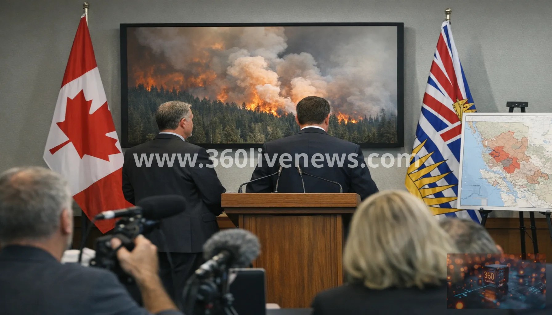 British Columbia wildfire as evacuations top 12,000 and one woman dies