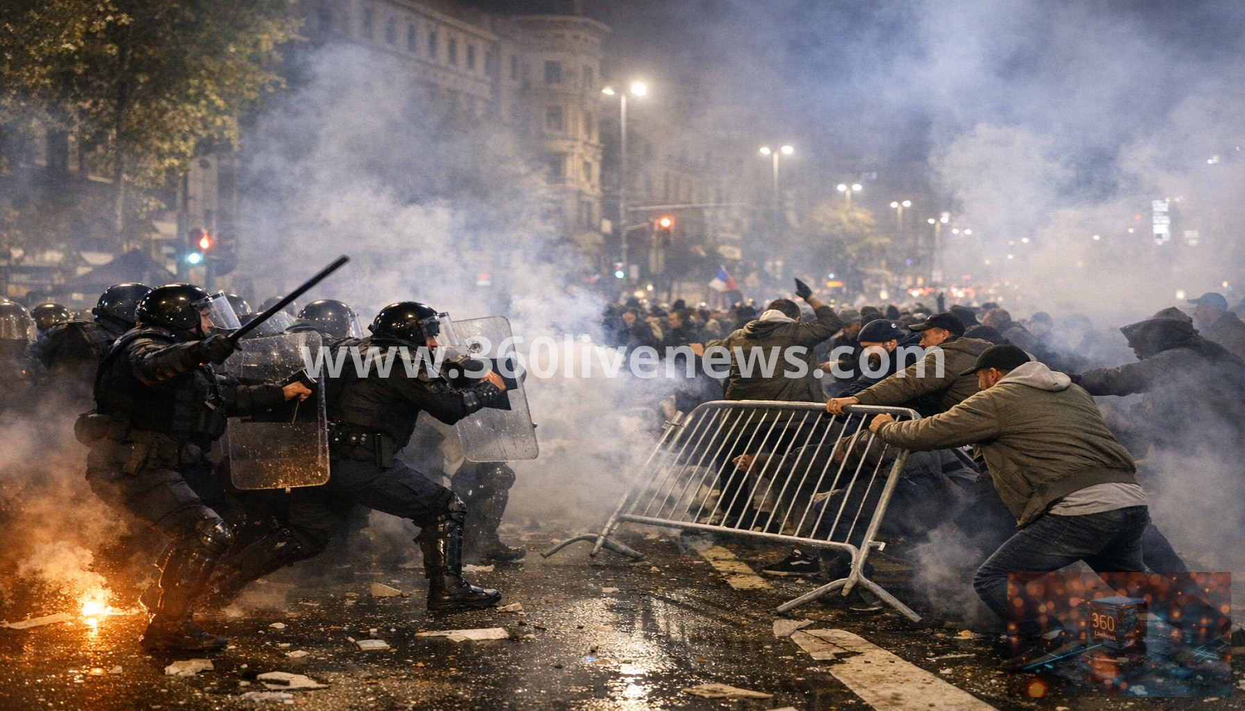 Riot police clash with protesters in Serbia after anti-government rally