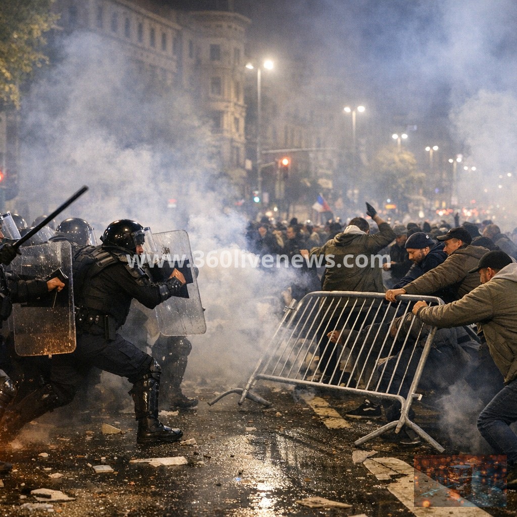 Riot police clash with protesters in Serbia after anti-government rally