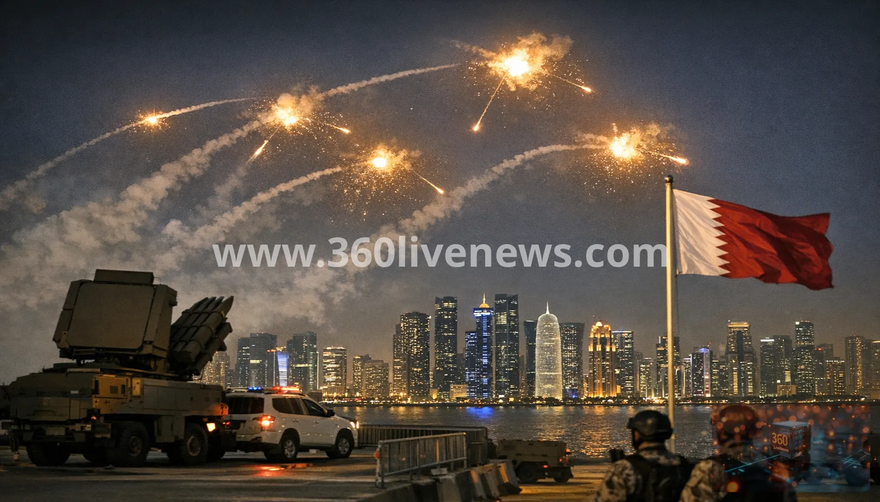 Qatar intercepts Iranian missile barrage over Doha as security alert is raised