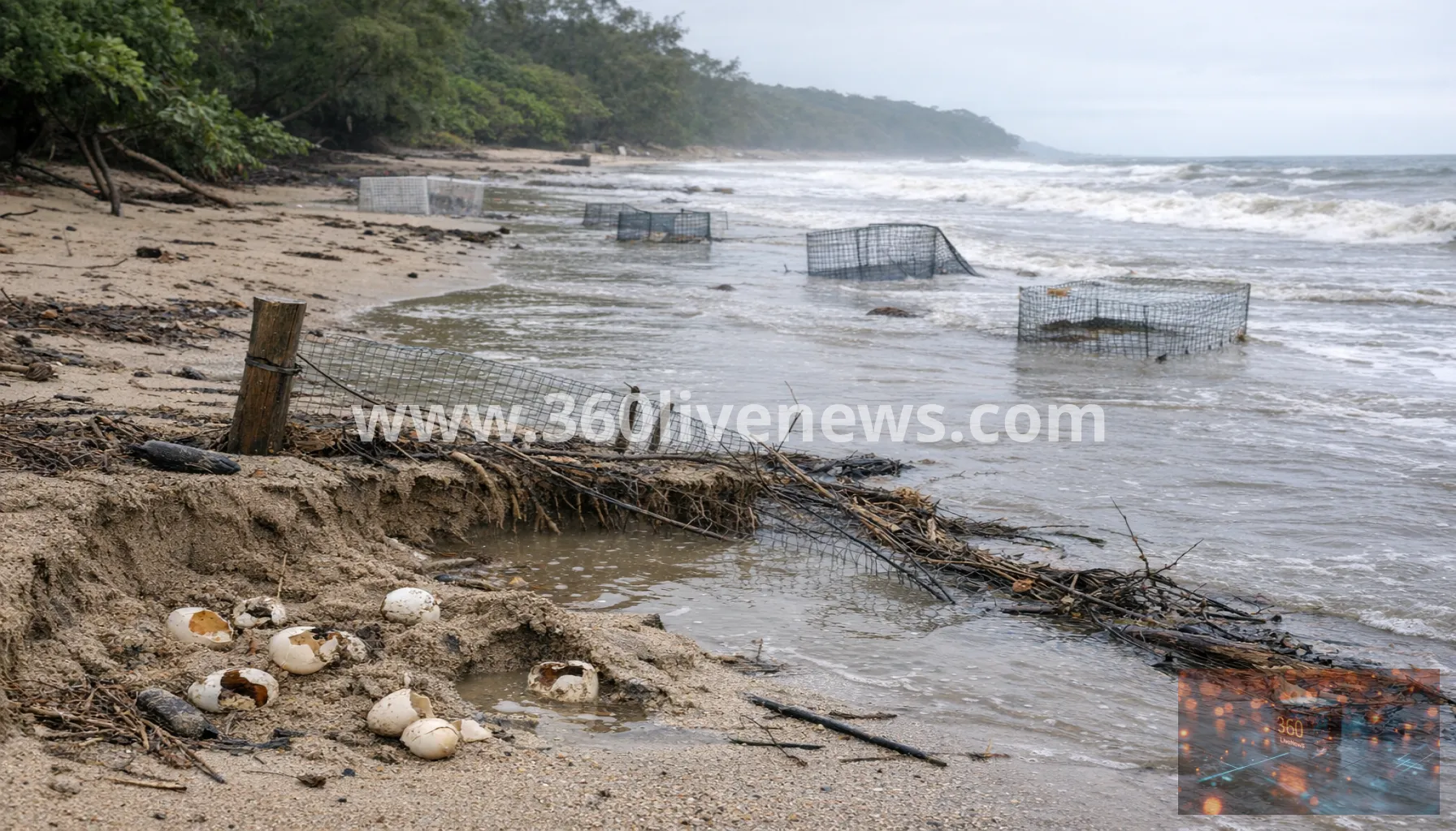 Flooding in Queensland damages endangered turtle nesting sites and disrupts breeding season