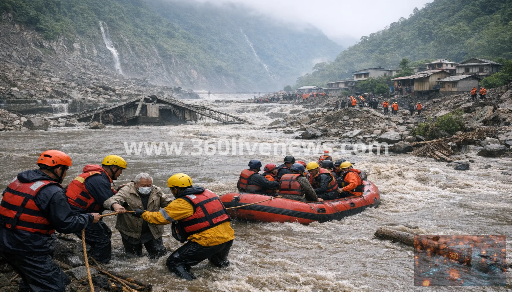 Nepal floods and landslides hit Nuwakot as rescue teams airlift the injured