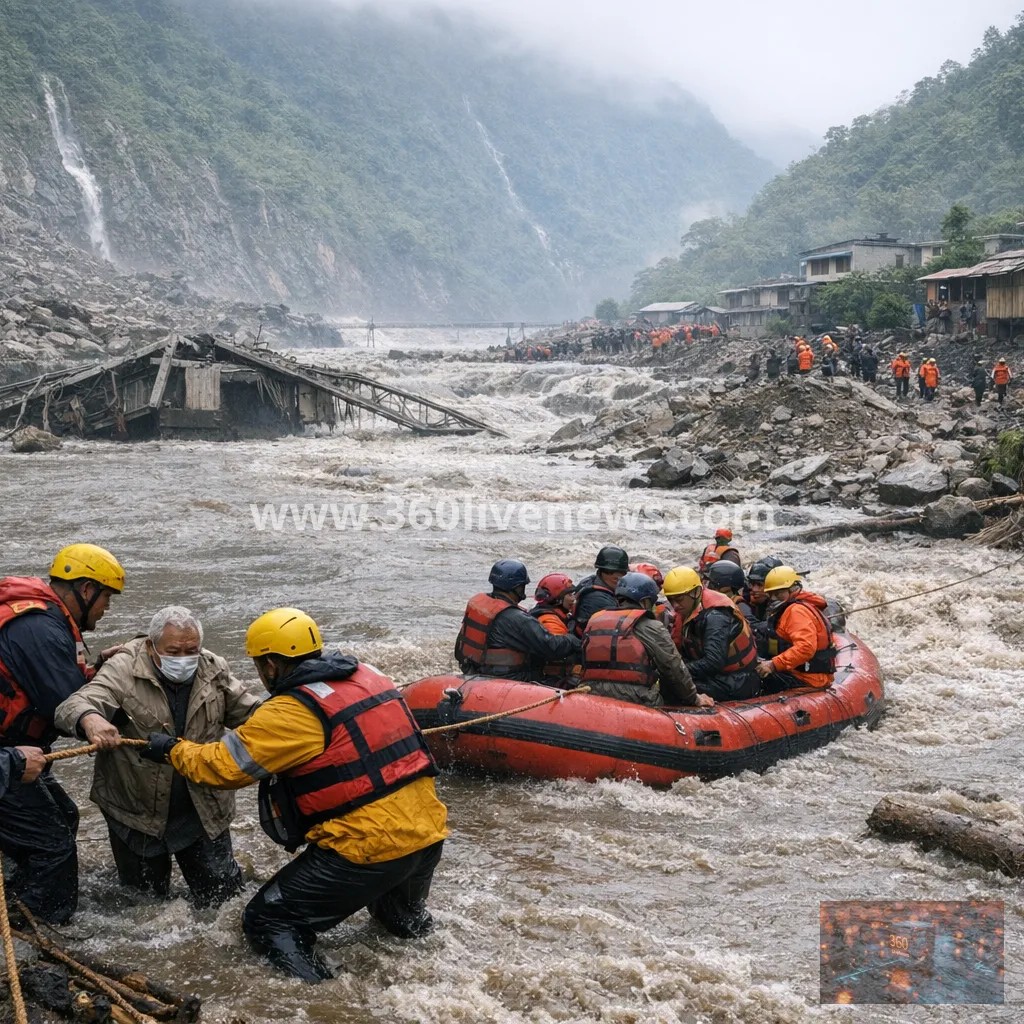 Nepal floods and landslides hit Nuwakot as rescue teams airlift the injured