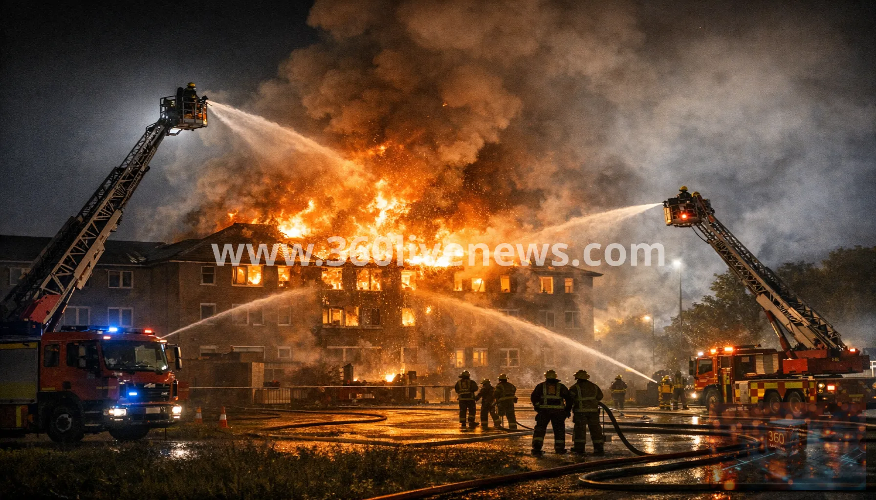 Fire burns through night at Catterick Garrison barracks accommodation block