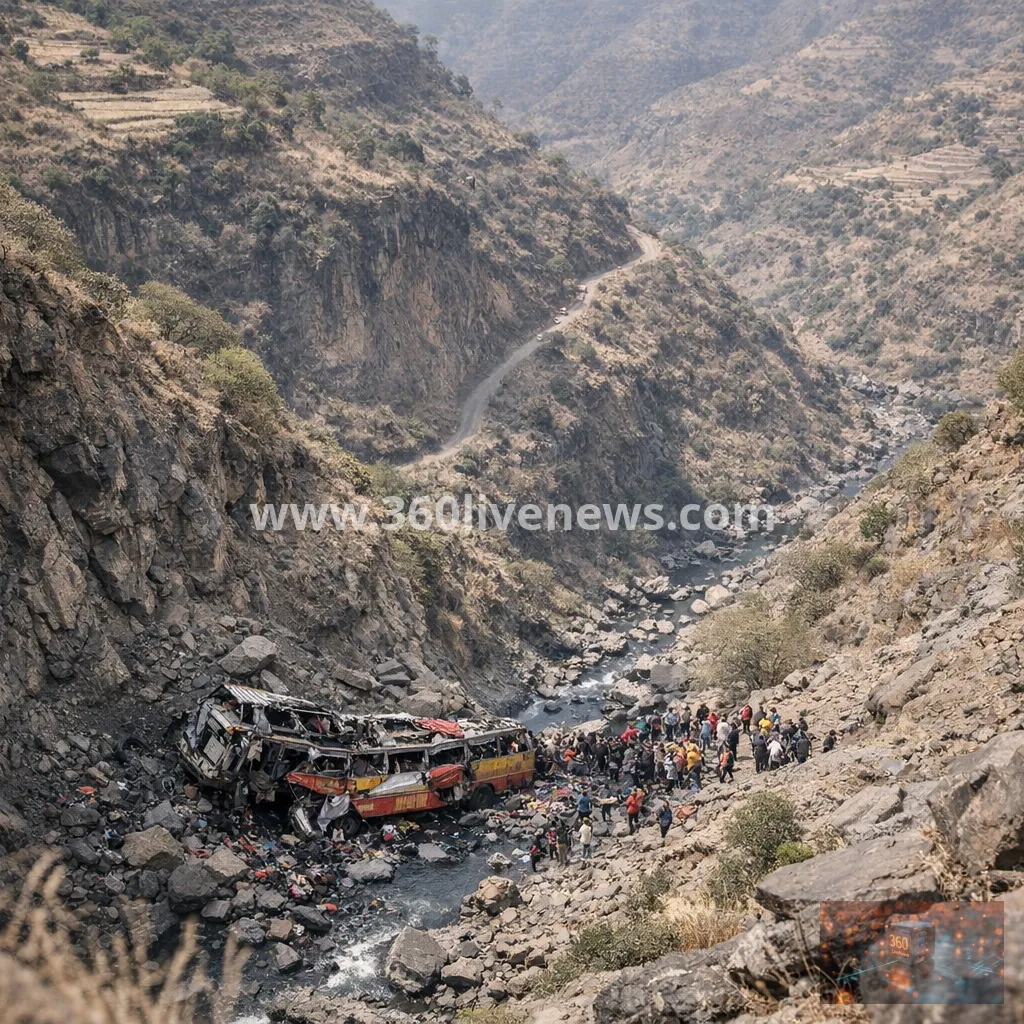 At least 31 killed as overcrowded bus plunges into ravine in northern Ethiopia