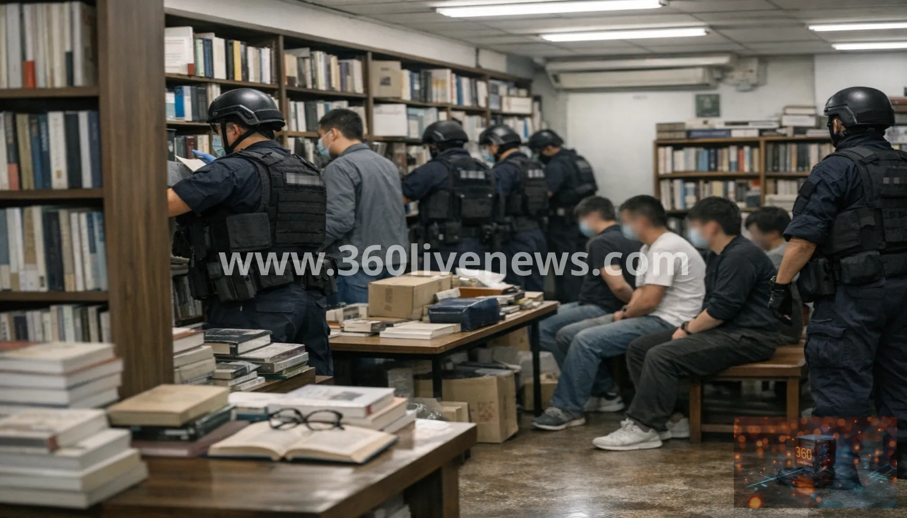 Hong Kong police raid independent bookshops and arrest five over alleged seditious books