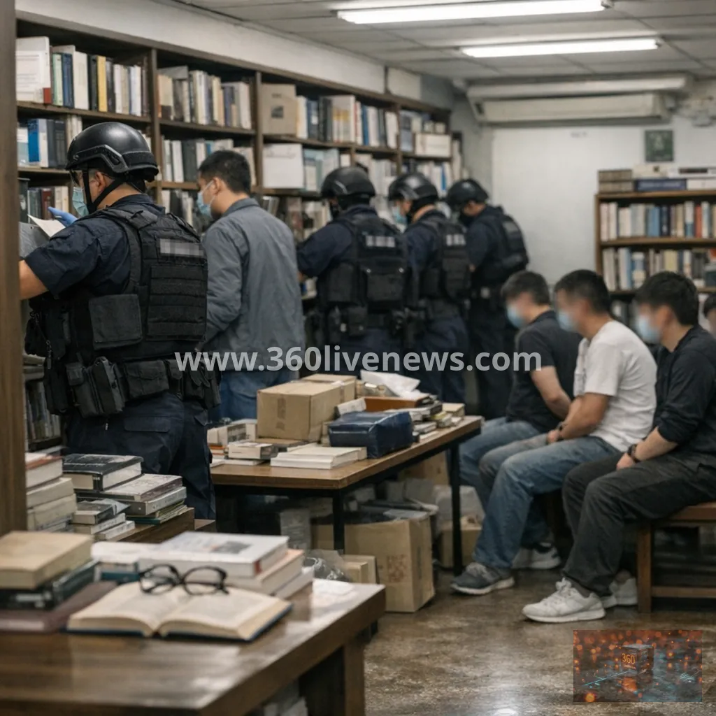 Hong Kong police raid independent bookshops and arrest five over alleged seditious books