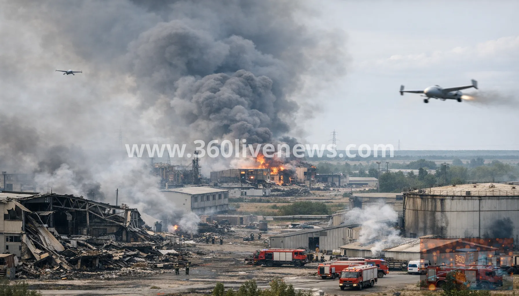 Drone strikes hit Russian energy and industrial sites on Russia Day