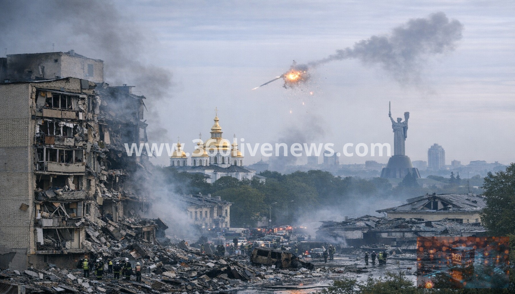 Russian strikes on Kyiv kill at least seven in overnight attack