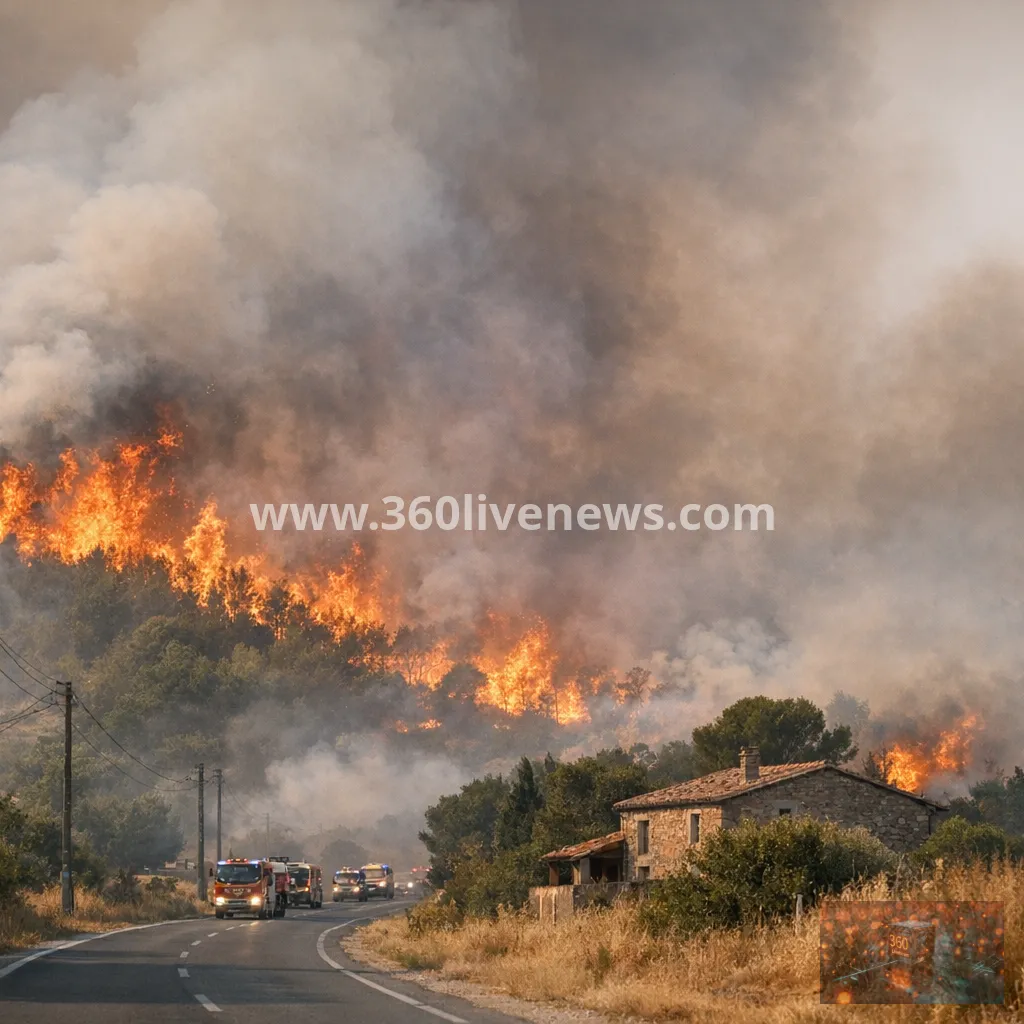 Fast-moving wildfire spreads across southern France