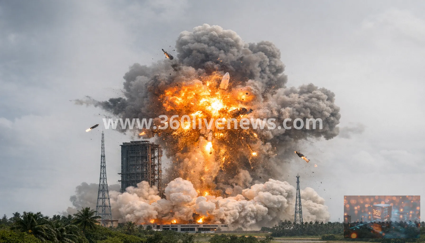 Chinese Long March 7A rocket explodes after lift-off in Wenchang