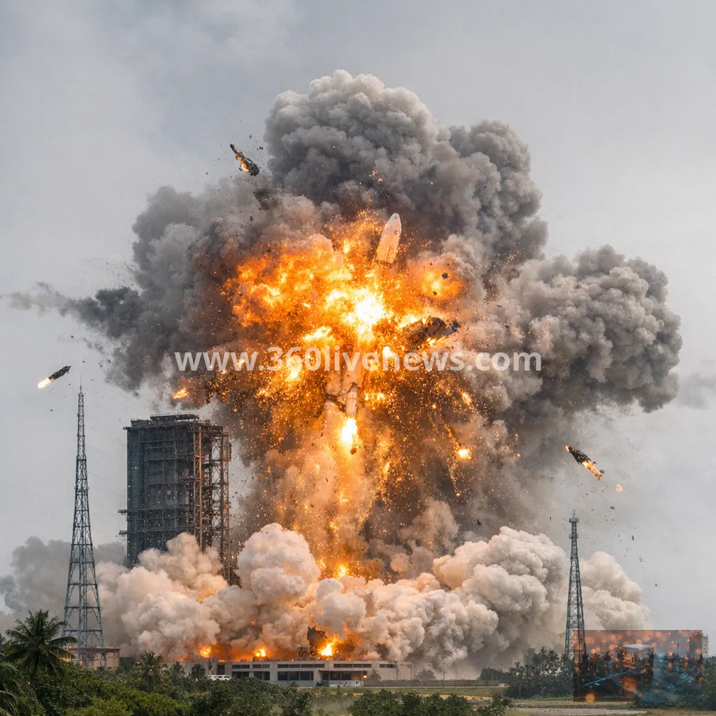 Chinese Long March 7A rocket explodes after lift-off in Wenchang