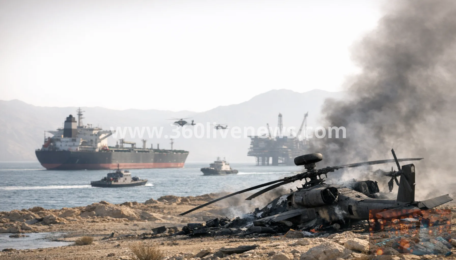 US-linked oil transfer operation near Strait of Hormuz tied to Apache crash
