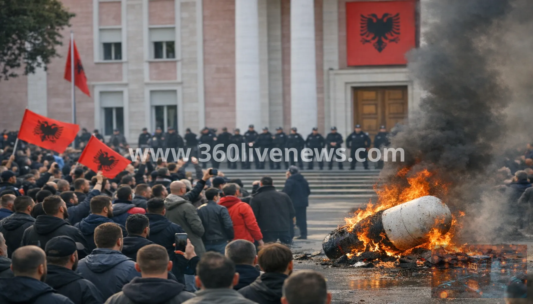Albania protests intensify in Tirana as opposition and students mobilise outside government buildings