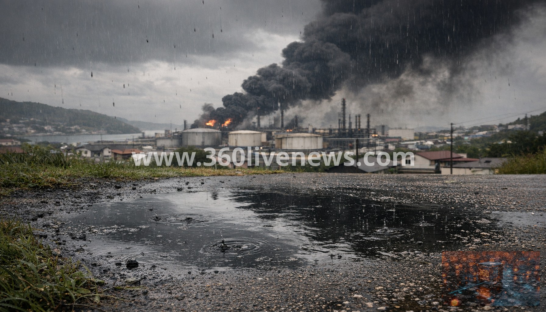 Black rain reported in Tuapse after strikes on Russian oil facilities