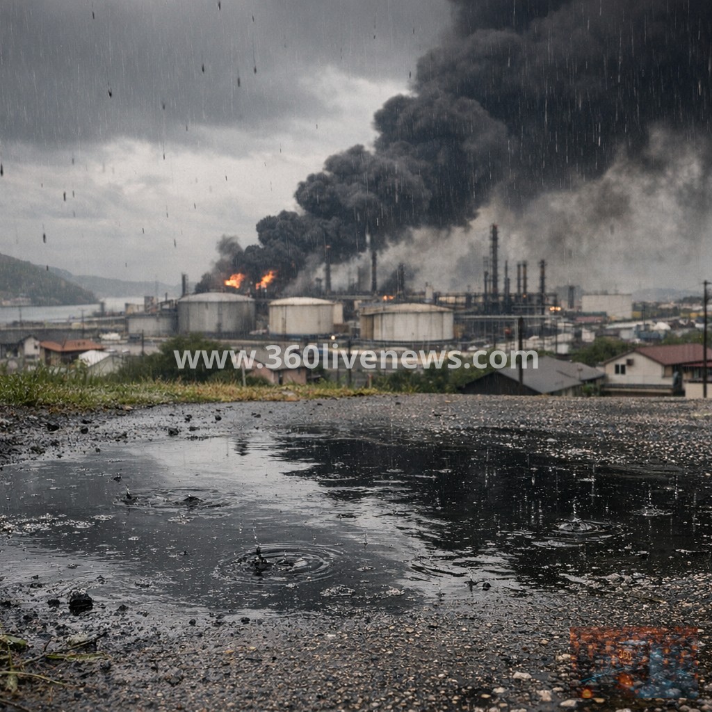 Black rain reported in Tuapse after strikes on Russian oil facilities