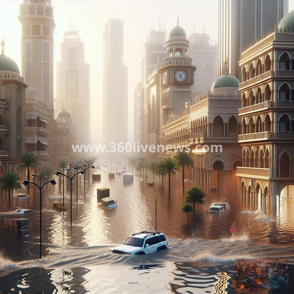 Sharjah Experiences Severe Flooding Due to Heavy Rain, Impacting Nearby Oman