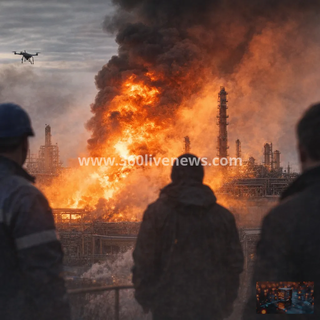 Drone attack and fire reported at Russia's Novokuibyshevsk oil refinery