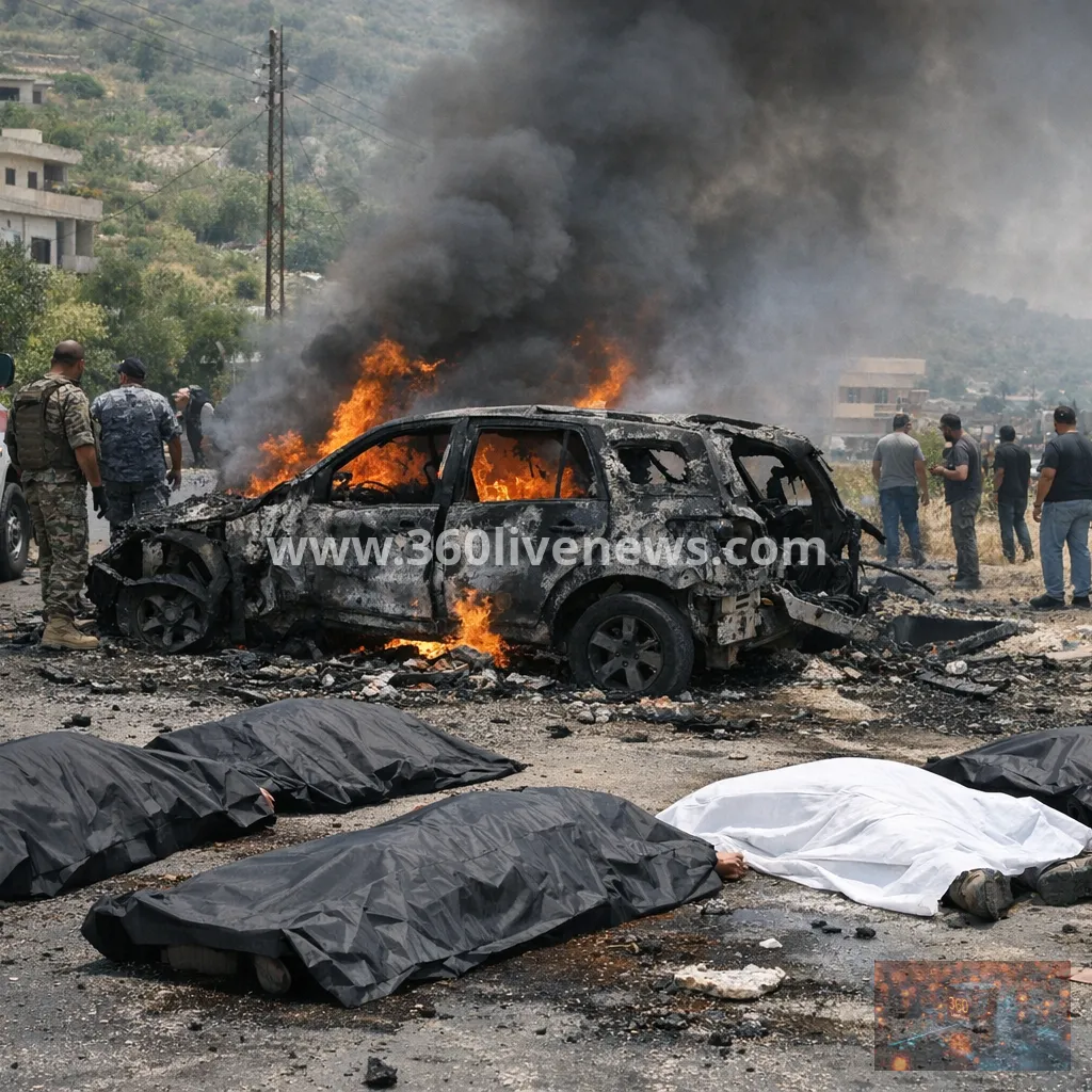 Israeli drone strike on vehicle in southern Lebanon kills at least four