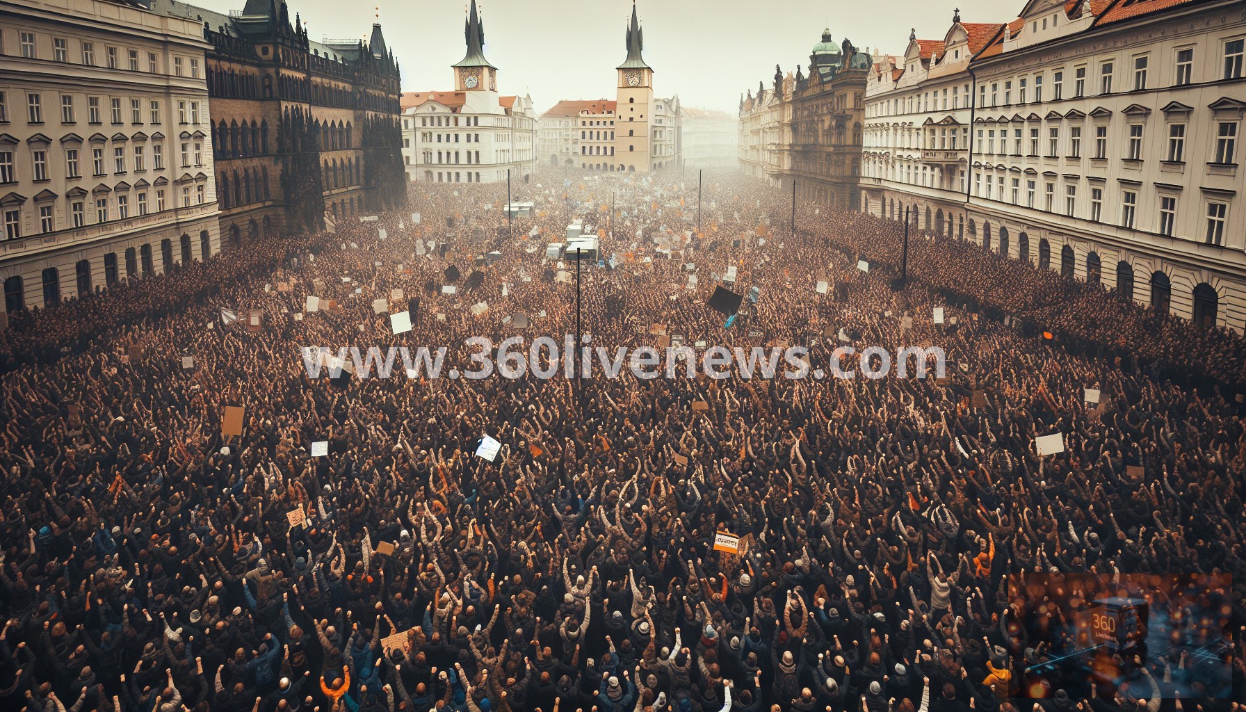 Tens of thousands protest in Prague against Prime Minister Andrej Babis and his government's proposed policies