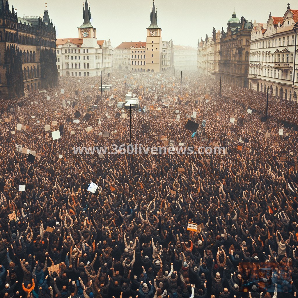 Tens of thousands protest in Prague against Prime Minister Andrej Babis and his government's proposed policies