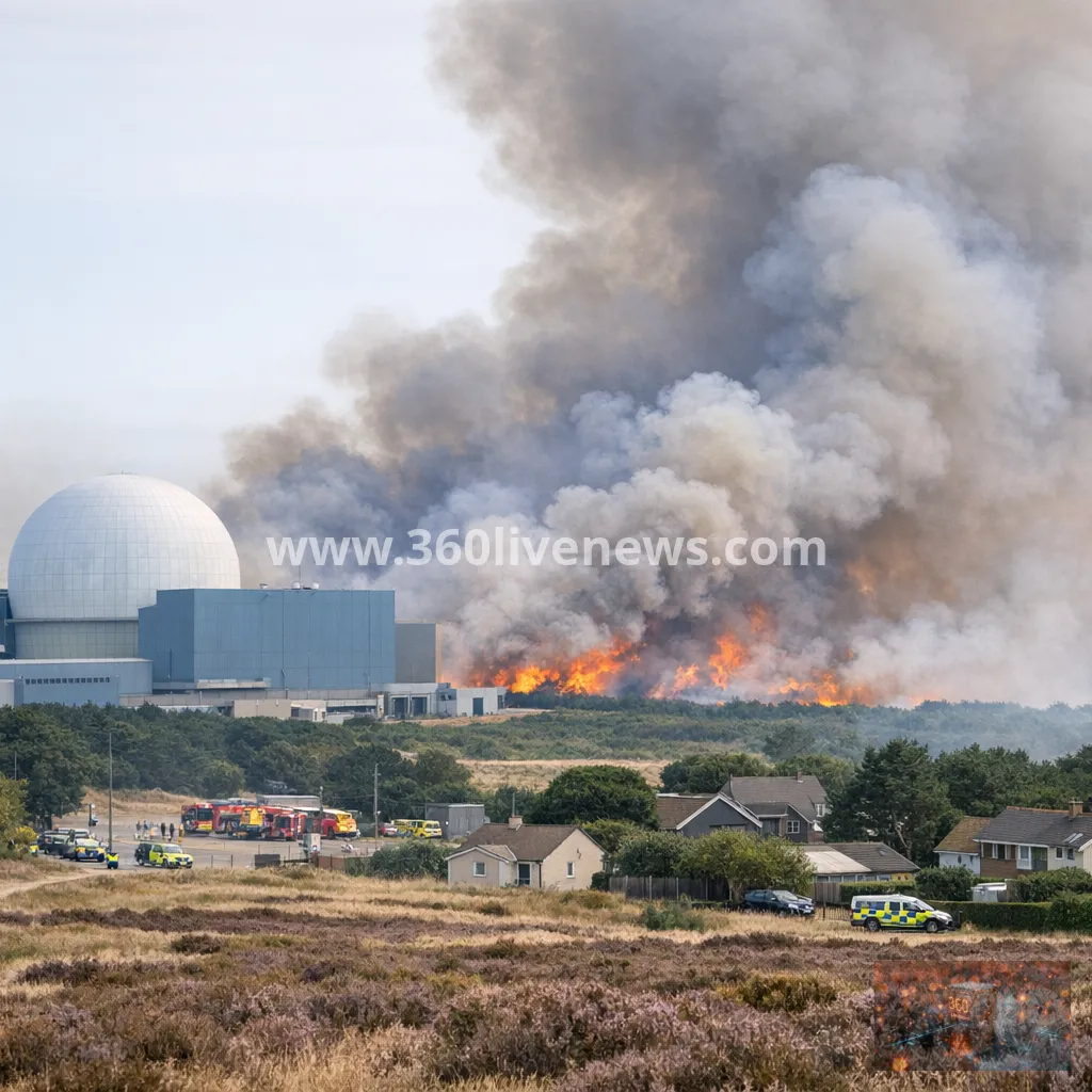 Wildfire near Dunwich Heath forces evacuations close to Sizewell B