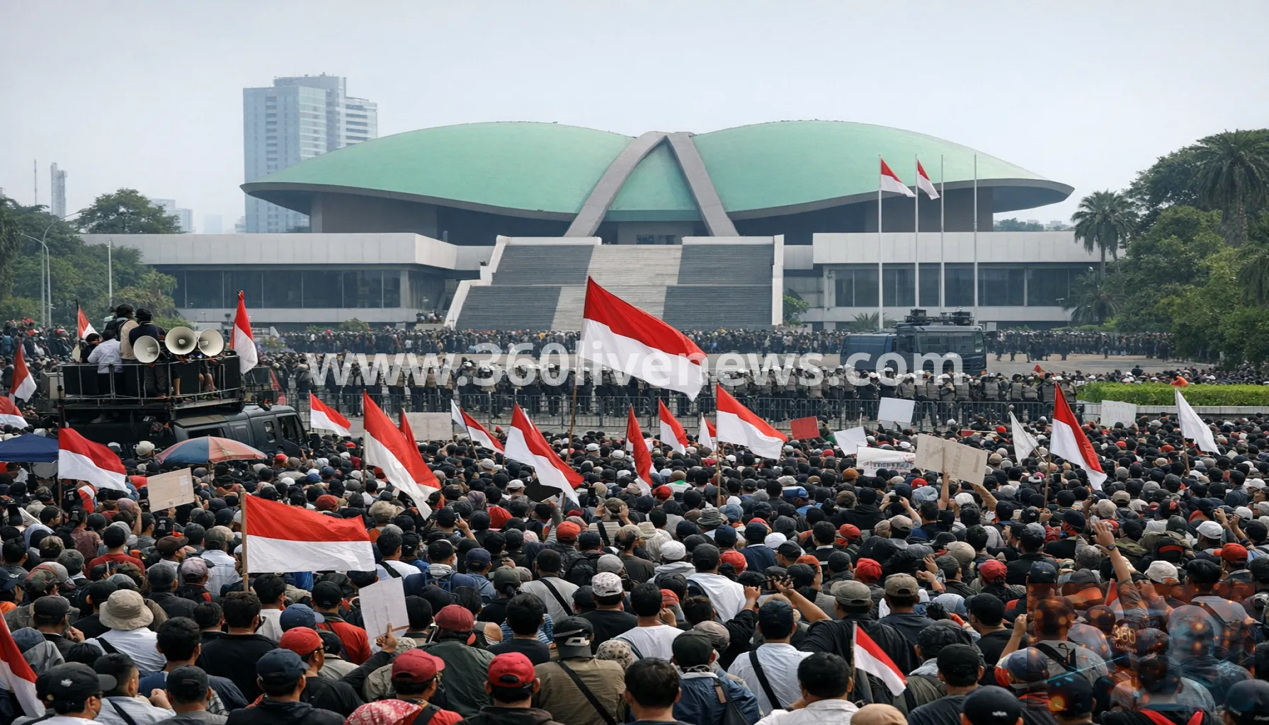 Thousands march on Indonesia's parliament in Jakarta over anti-corruption demands