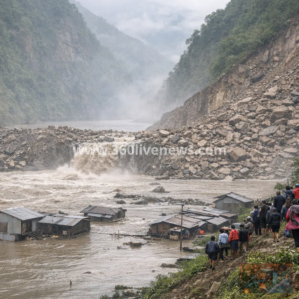Landslide blocks Nepal river, triggering flash flooding and evacuations in Gorkha district