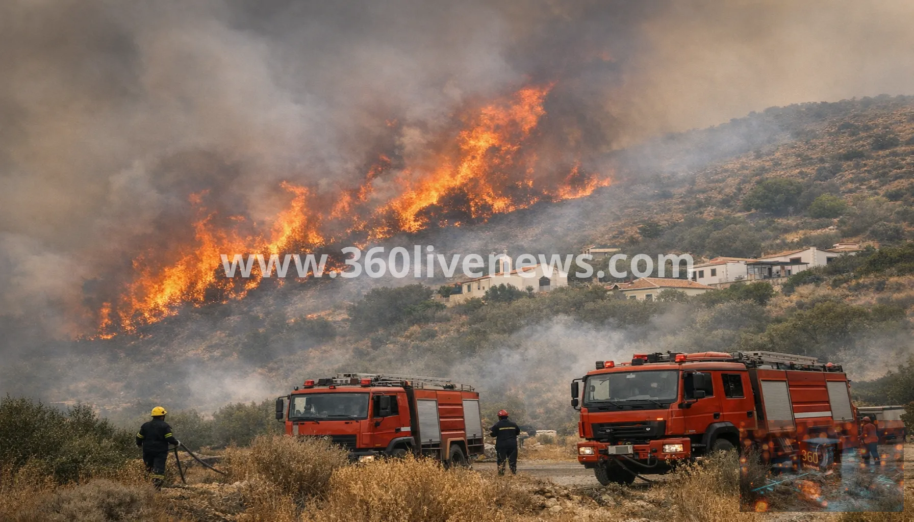 Crete wildfire kills two firefighters as evacuations continue in Rethymno region