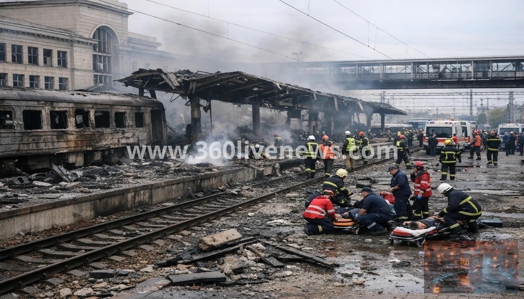 Russian drone strike hits Dnipro railway station, killing at least 13