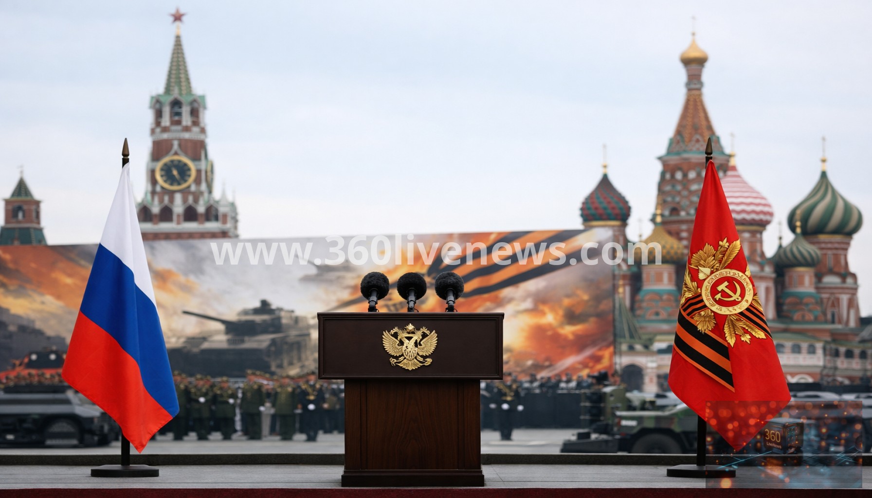 Putin uses Victory Day speech to denounce Nato and justify Ukraine war