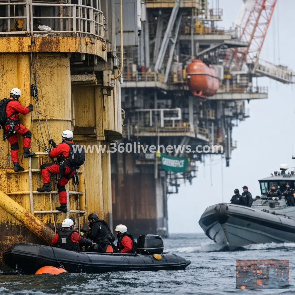 Two in custody after Greenpeace protest disrupts Woodside offshore gas platform off Western Australia