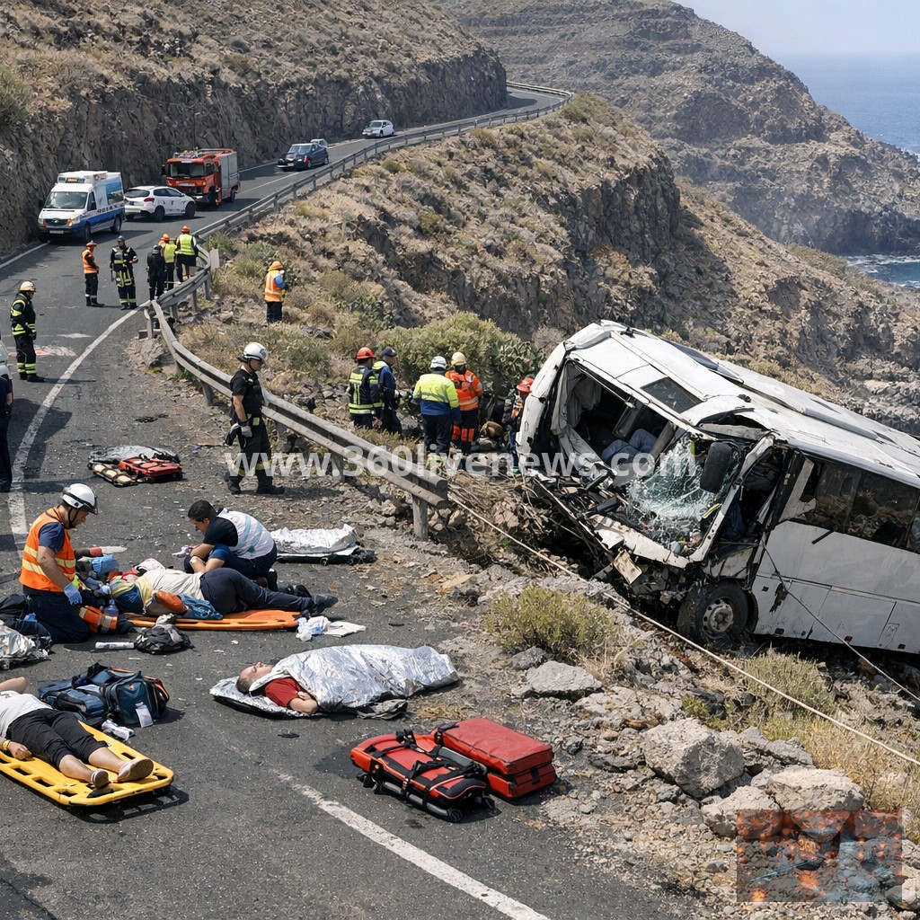 Bus accident in Canary Islands kills one and injures at least 14 near San Sebastián de La Gomera