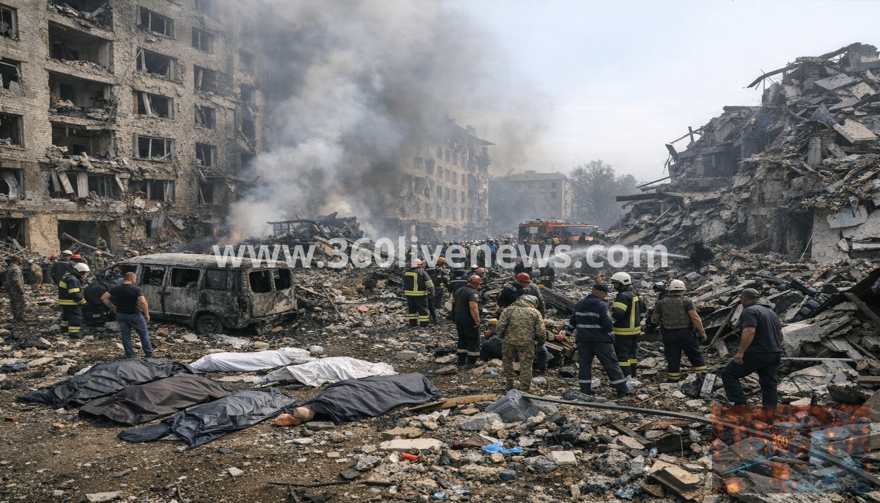 Russian strikes kill at least 27 in Ukraine before ceasefire deadline