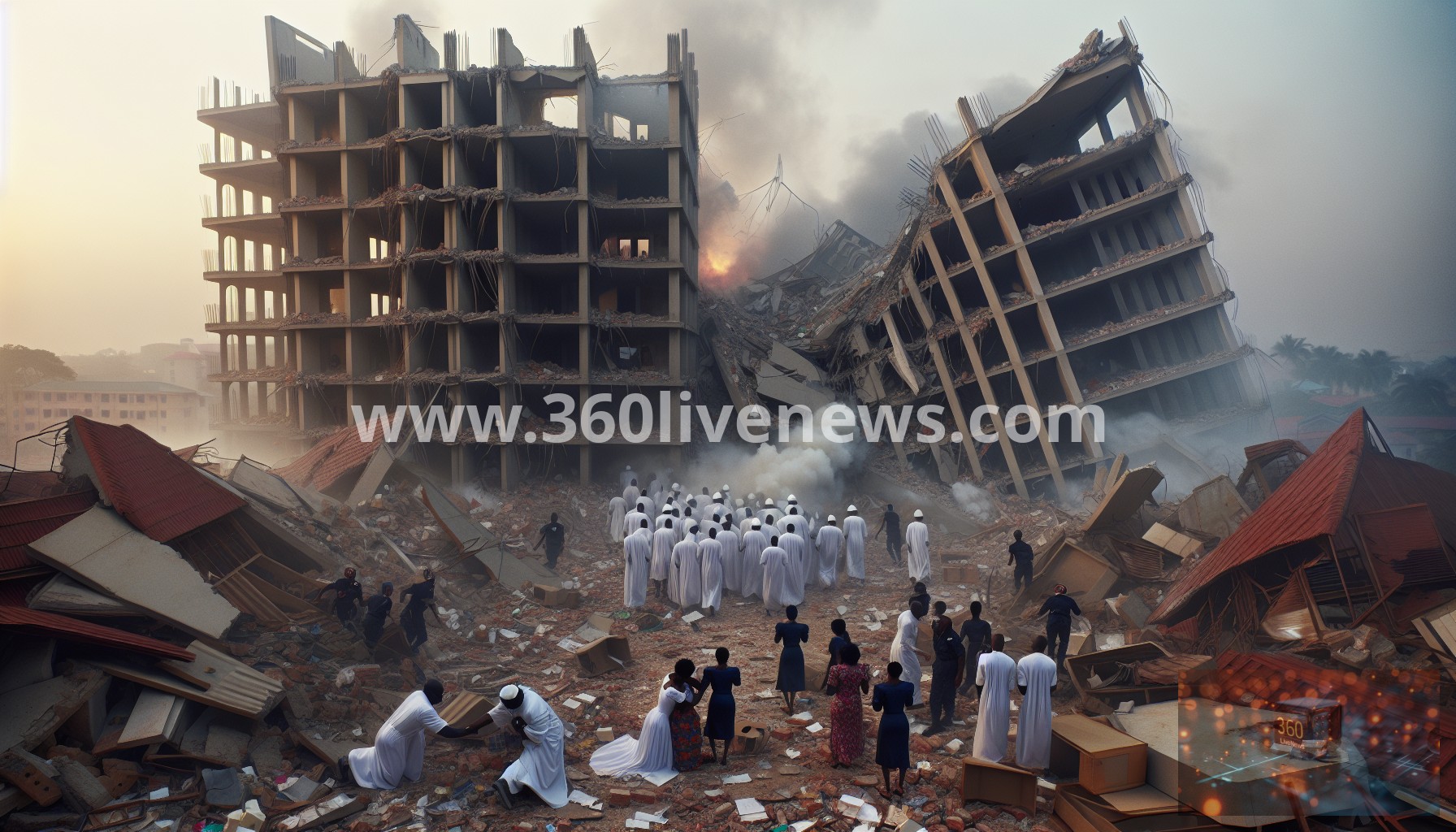 Three dead after three-storey church building collapses during service in Accra, Ghana
