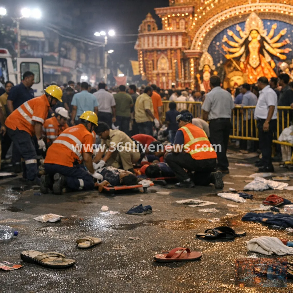 At least 17 killed in stampede at Durga Puja gathering in Kolkata