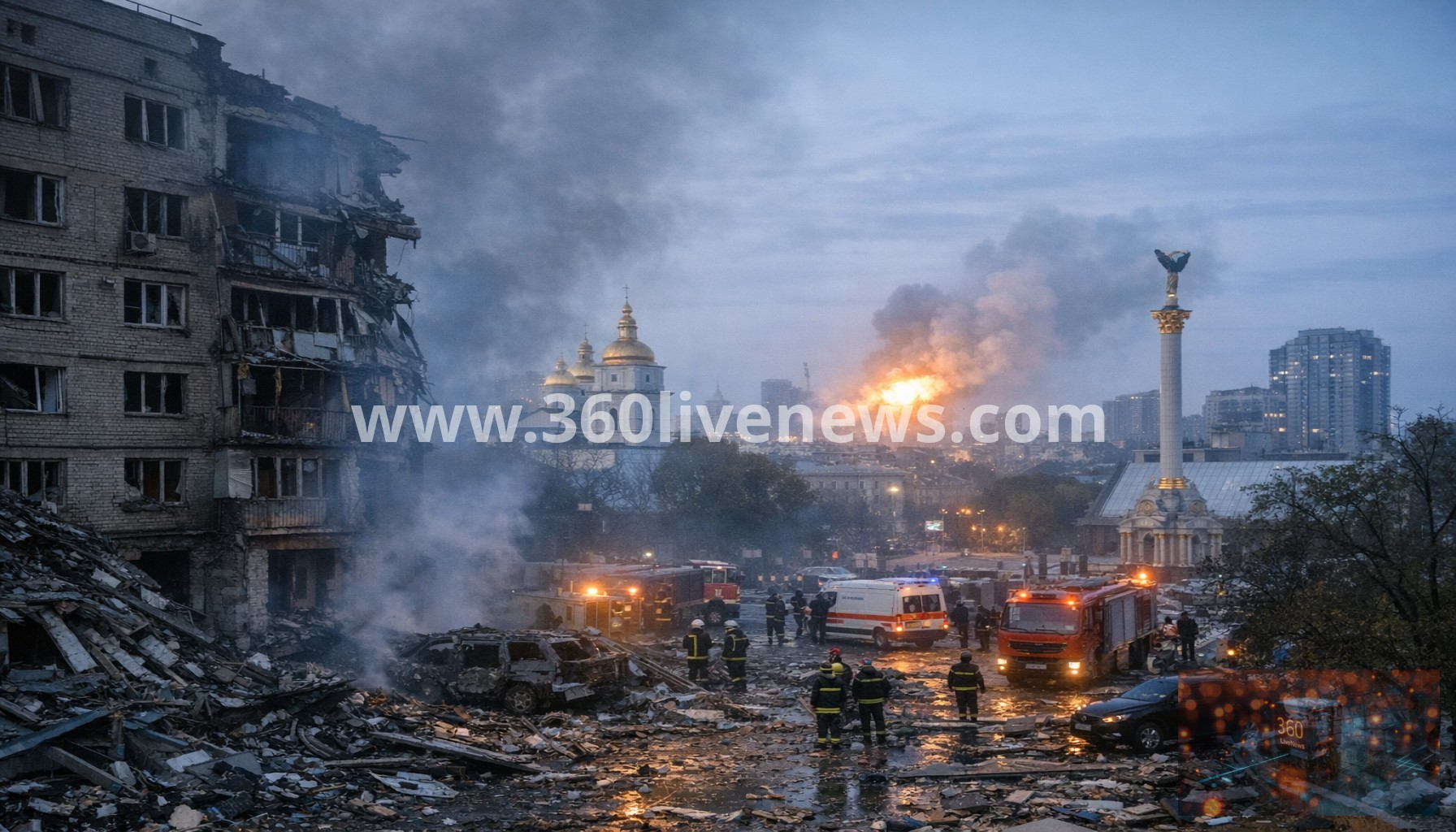 Russian overnight drone and missile attack on Kyiv kills at least five
