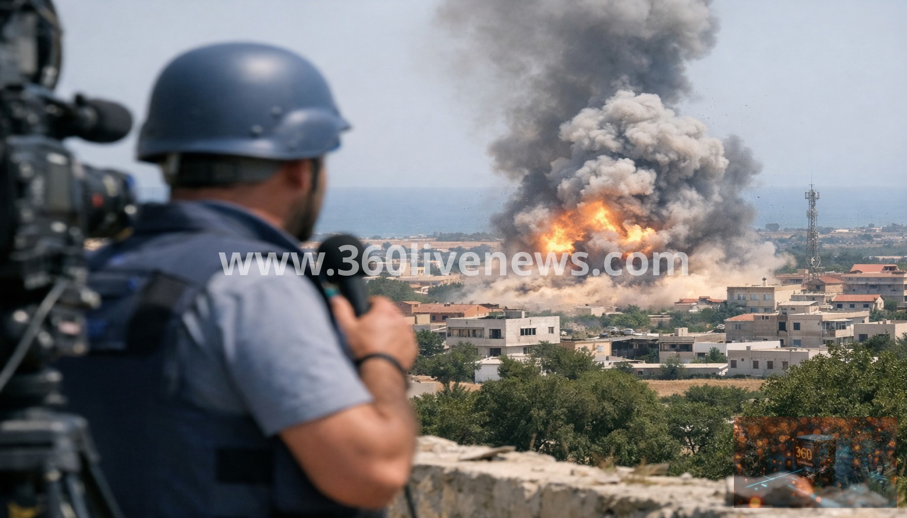 Israeli strikes hit towns around Tyre in southern Lebanon during live broadcast