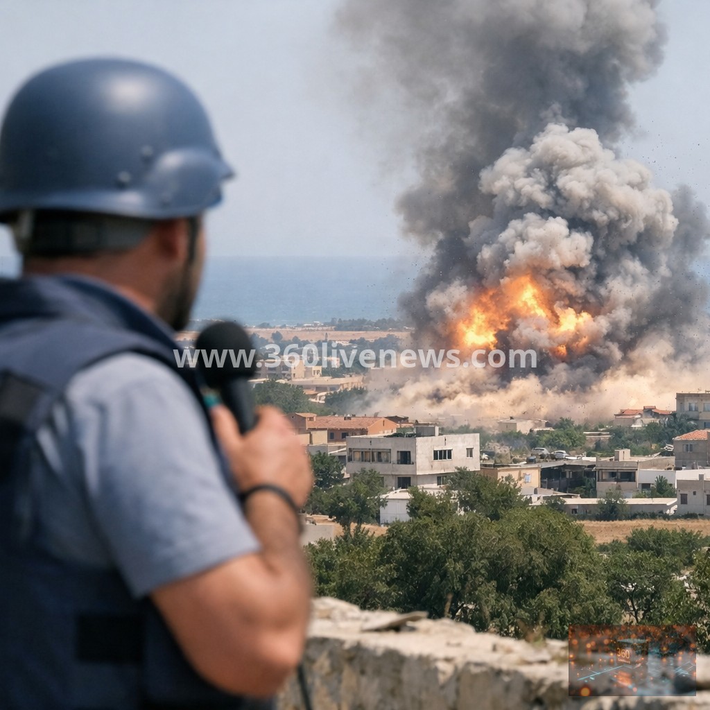 Israeli strikes hit towns around Tyre in southern Lebanon during live broadcast